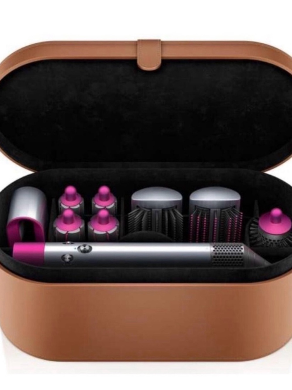 Dyson air wrap set with brown box